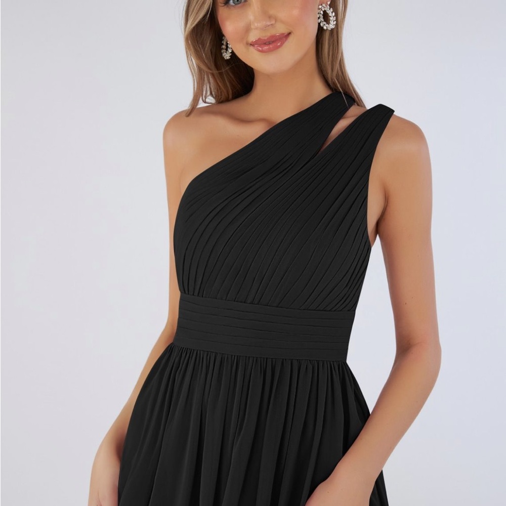 Azazie Black One Shoulder Dress